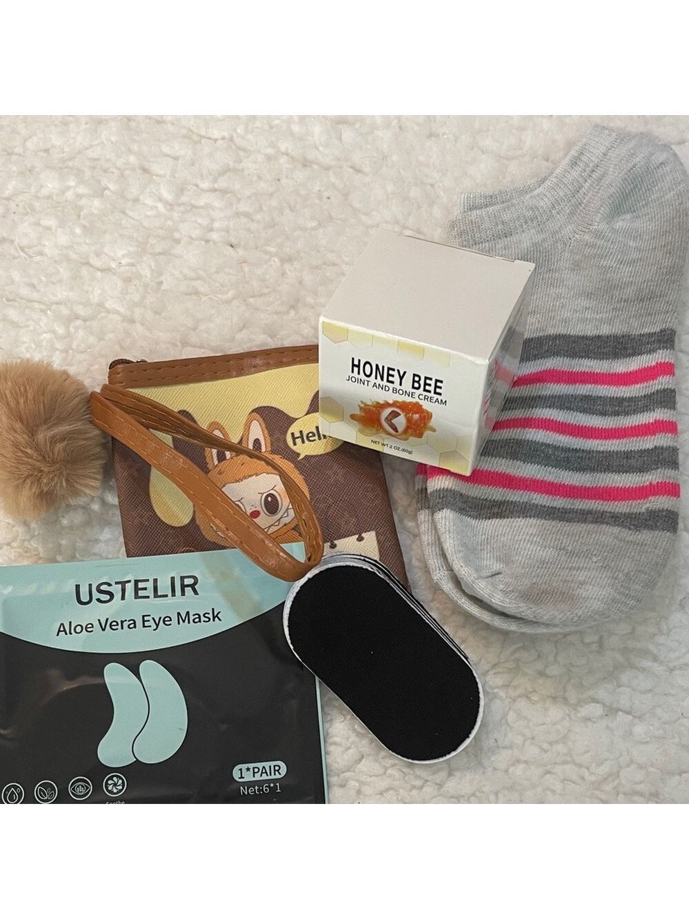 Gray and Pink Striped Socks